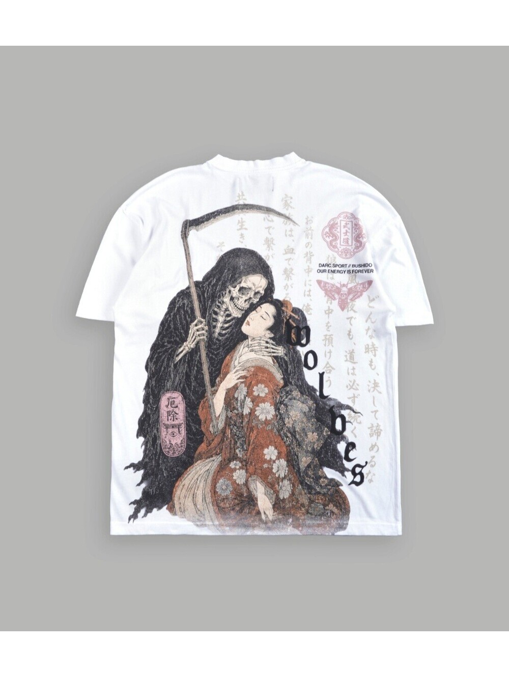 Darc Sport Bushido Shinigami'S Embrace Premium Oversized Tee in White